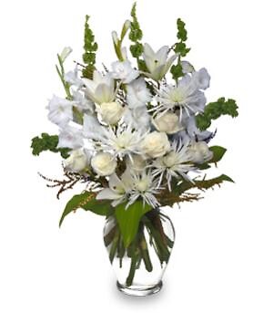 PEACEFUL COMFORT Vase of White Flowers